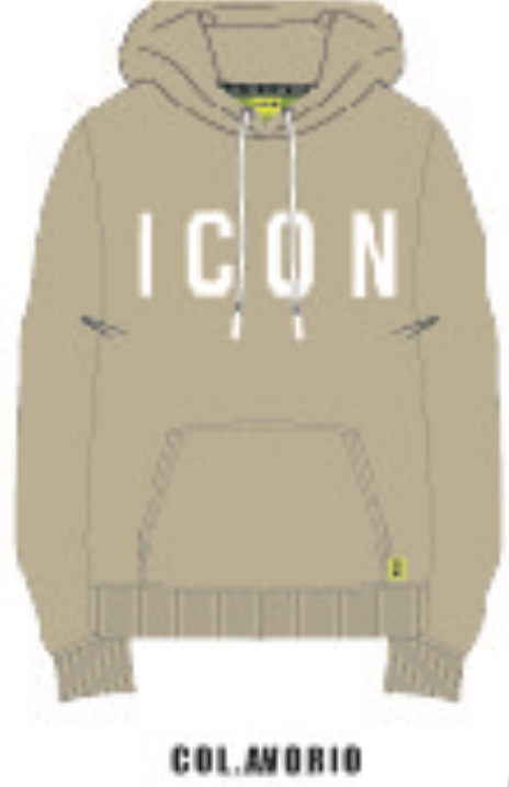 ICUS2S5F004 FELPA Cappuccio